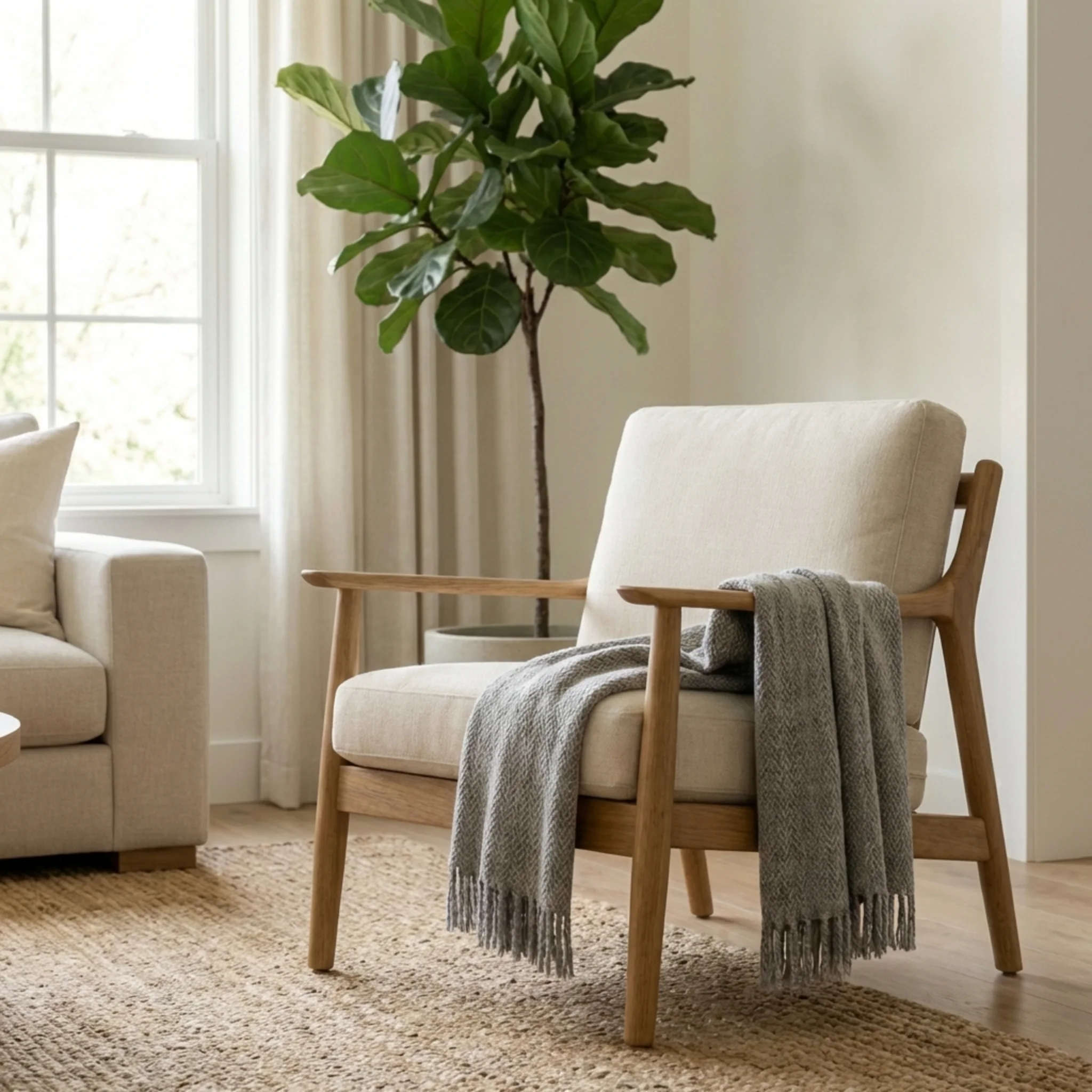 Scandinavian wooden accent chair